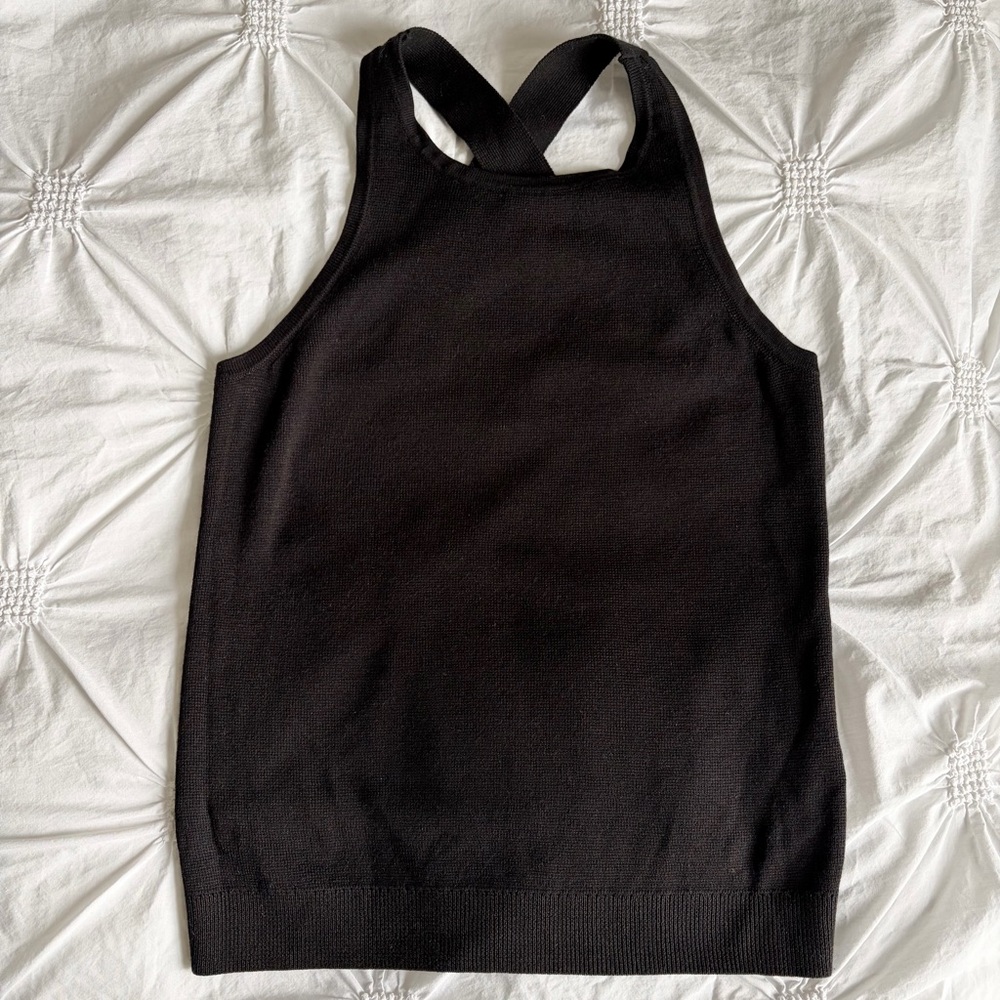 Banana Republic knit black cross back sleeveless top